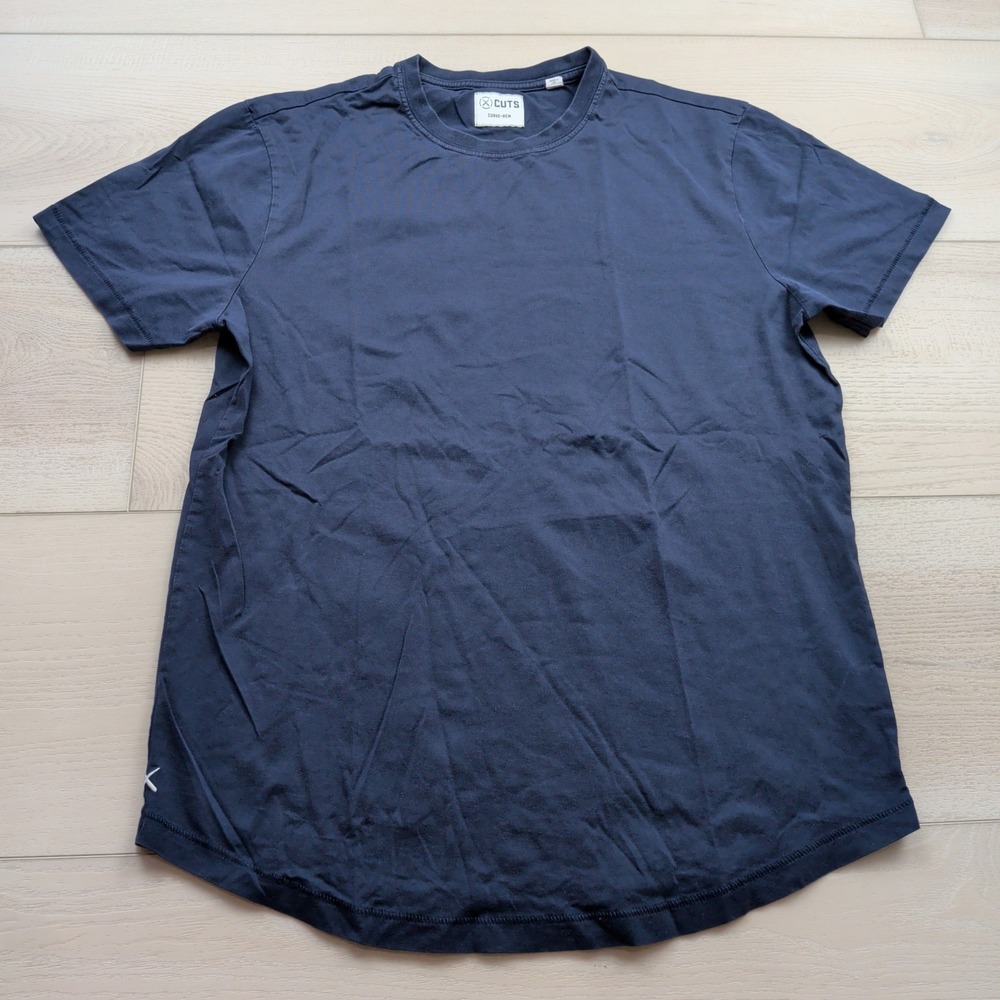 Cuts Clothing Mister Tee Grand Canyon T-Shirt Mens M Curve Hem Navy Blue MT10019